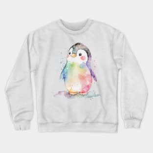 cute baby penguin watercolor Crewneck Sweatshirt